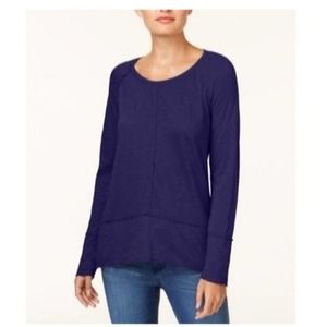 Style & Co Seamed High Low Top Purple Small